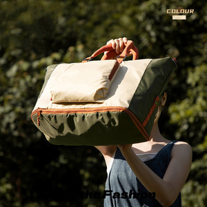 กระเป๋าเดินทางสั่งทำพิเศษ สีเทา ลายสก็อต มีซิป ช่องใส่ของ หูหิ้วนุ่ม สำหรับเดินทางพักผ่อน ความจุขนาดใหญ่ แยกส่วนเปียกและแห้ง ใช้สำหรับออกกำลังกายและว่ายน้ำ - Product Image 5