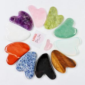 <span class=keywords><strong>Pietra</strong></span> Guasha in Nefrite Verde Scuro e Ossidiana, Strumento Gua Sha Personalizzato per <span class=keywords><strong>Massaggio</strong></span> <span class=keywords><strong>Viso</strong></span> e Corpo con Logo - Product Image 1