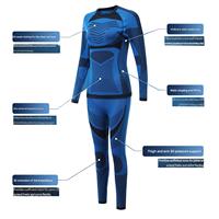 Ensemble de vêtements d'hiver en spandex/nylon à séchage rapide, motif léopard, pour sports de plein air, cyclisme, ski, compression chaude, entraînement physique pour hommes