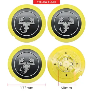 4 Pezzi Coprimozzo Auto 133mm con Emblema per <span class=keywords><strong>Fiat</strong></span> Abarth 500 Tipo FR <span class=keywords><strong>Panda</strong></span> Argo Freemont Viaggio Bravo Punto Doblo Pulse Stilo - Product Image 3