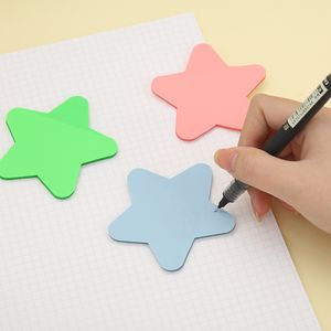 50 feuilles de notes autocollantes étoiles blocs-notes <span class=keywords><strong>auto</strong></span>-adhésifs translucides colorés faciles à poster pour les rappels fournitures scolaires de bureau pour la maison - Product Image 6