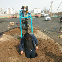 Machine à creuser des trous pour poteaux de clôture de jardin à essence, profondeur 2,5 m, tarière pour planter