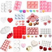 Moule en silicone en forme de cœur Candyer pour bougies, chocolat, fondant, plâtre, décoration de gâteaux, Saint-Valentin, vente en gros