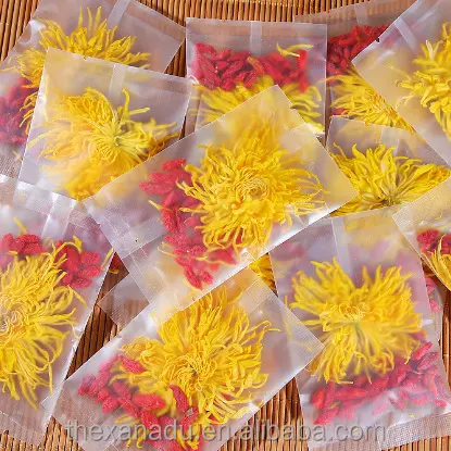 0 Zusatzstoffe OEM-Anpassung Getrockneter gelber Chrysanthemen-Tee mit natürlichen blühenden Blumen und Goji-Beeren-Kräuter-Veganer handgemachter Tee