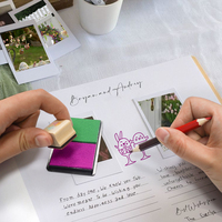 Tampon en bois massif poli avec poignée – Réutilisable, multifonction, fait main, souvenir moderne pour scrapbooking et journaux