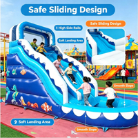 Toboggan gonflable à motif d'animaux marins, directement de l'usine, pour aire de jeux extérieure pour enfants, toboggan aquatique gonflable pour parc d'attractions