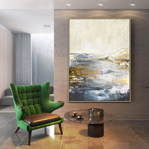 Di grandi dimensioni fatte a mano olio acrilico su tela d'arte astratta con lamina d'oro dipinti e arti murali per la decorazione della casa moderna - Product Image 2