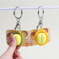 Porte-clés anti-stress en PVC réaliste et créatif en forme de fruit de durian, jouet de décompression sûr et durable