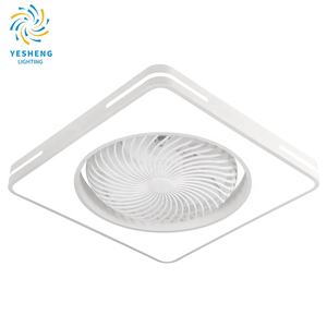 XD5พัดลมเพดานไร้ใบพัดทรงสี่เหลี่ยมขนาดเล็กทันสมัยพร้อมไฟ LED ควบคุมระยะไกลได้ฟลัชติดห้องนั่งเล่นห้องนอนเด็กมองไม่เห็น - Product Image 1