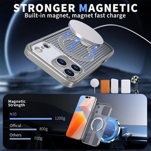 Cubierta completa de pintura al óleo transparente de lujo de alta calidad, carcasa protectora, funda de teléfono magnética para <span class=keywords><strong>iPhone</strong></span> 17 Air 17 Pro Max Strong - Product Image 6