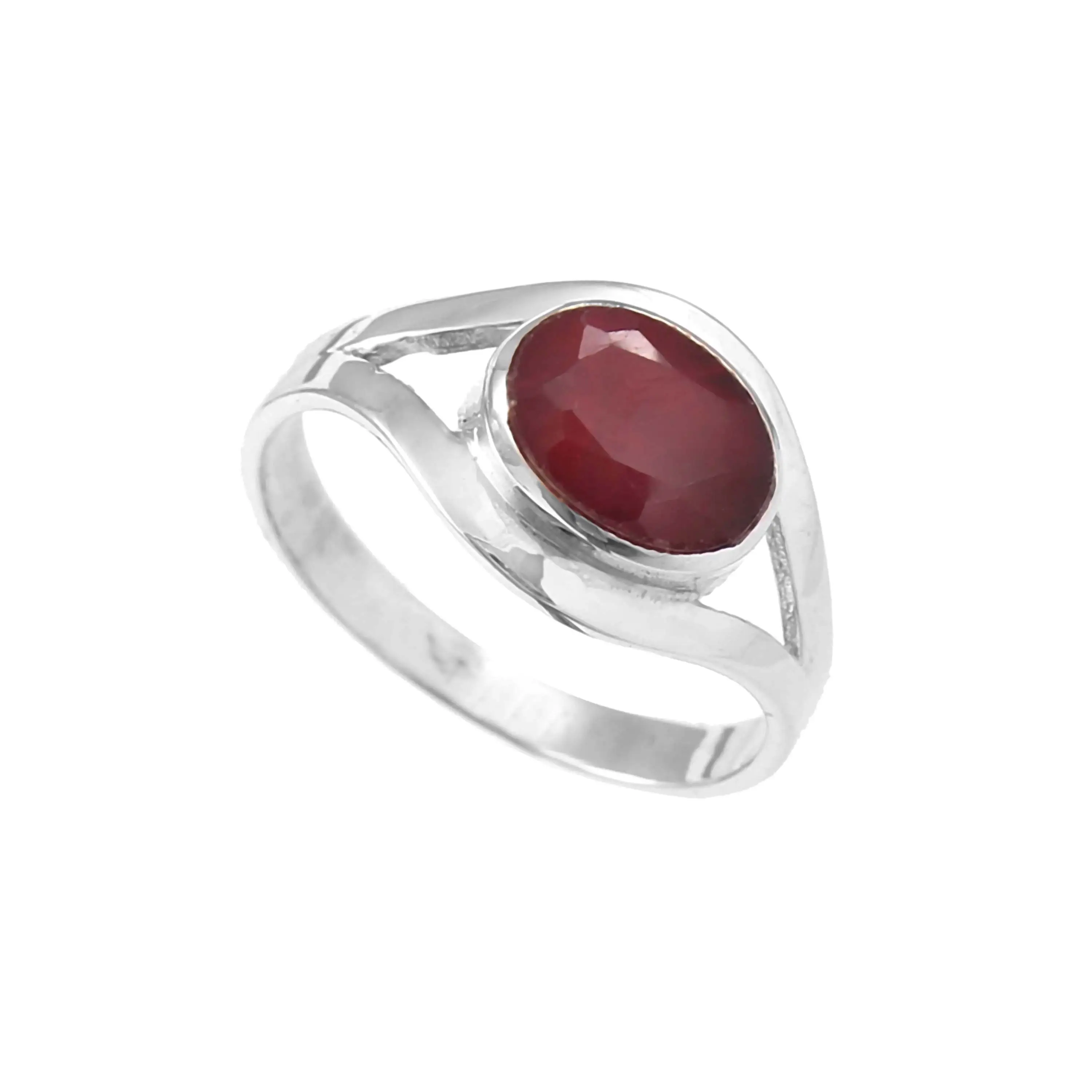 Natuurlijke Robijn Vinger Ring Ontwerpen Voor Vrouwen 925 Sterling Zilveren Mode Lange Vinger Ring Sieraden Kussen Gesneden Edelsteen