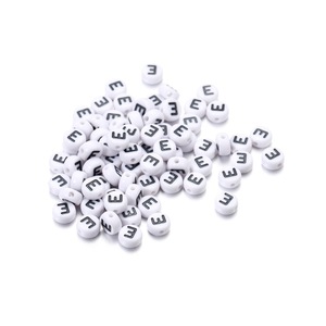 Perles en résine plastique blanches, 26 lettres de l'alphabet, perles en vrac pour collier DIY, chaîne de téléphone, fournitures artisanales, petite taille - Product Image 4