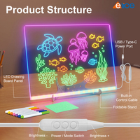 Tableau de dessin LED réglable à brancher pour la décoration esthétique de la pièce, enseigne de bar, menu de magasin, tablette de dessin pour enfants – Vente directe usine