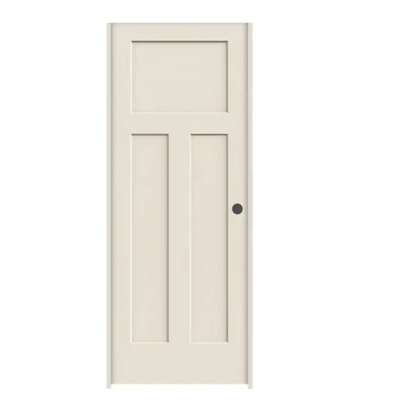 Craftsman style 3 panels White primed Hollow core MDF interior Wooden Prehung Shaker door