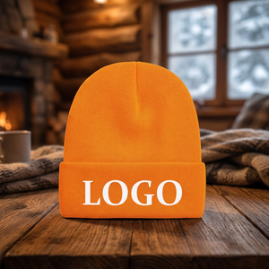 Gorro de punto para hombre y mujer, bordado a mano, estampado digital, tejido de algodón/spandex, estilo holgado, cálido para invierno, ideal para viajes. - Product Image 3