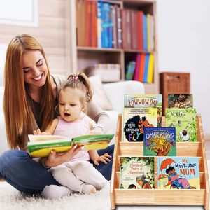 Libreria per il bambino in legno scaffale di esposizione del libro per il bambino libreria ecologico, robusto e sicuro per la crescita dei bambini libreria - Product Image 2