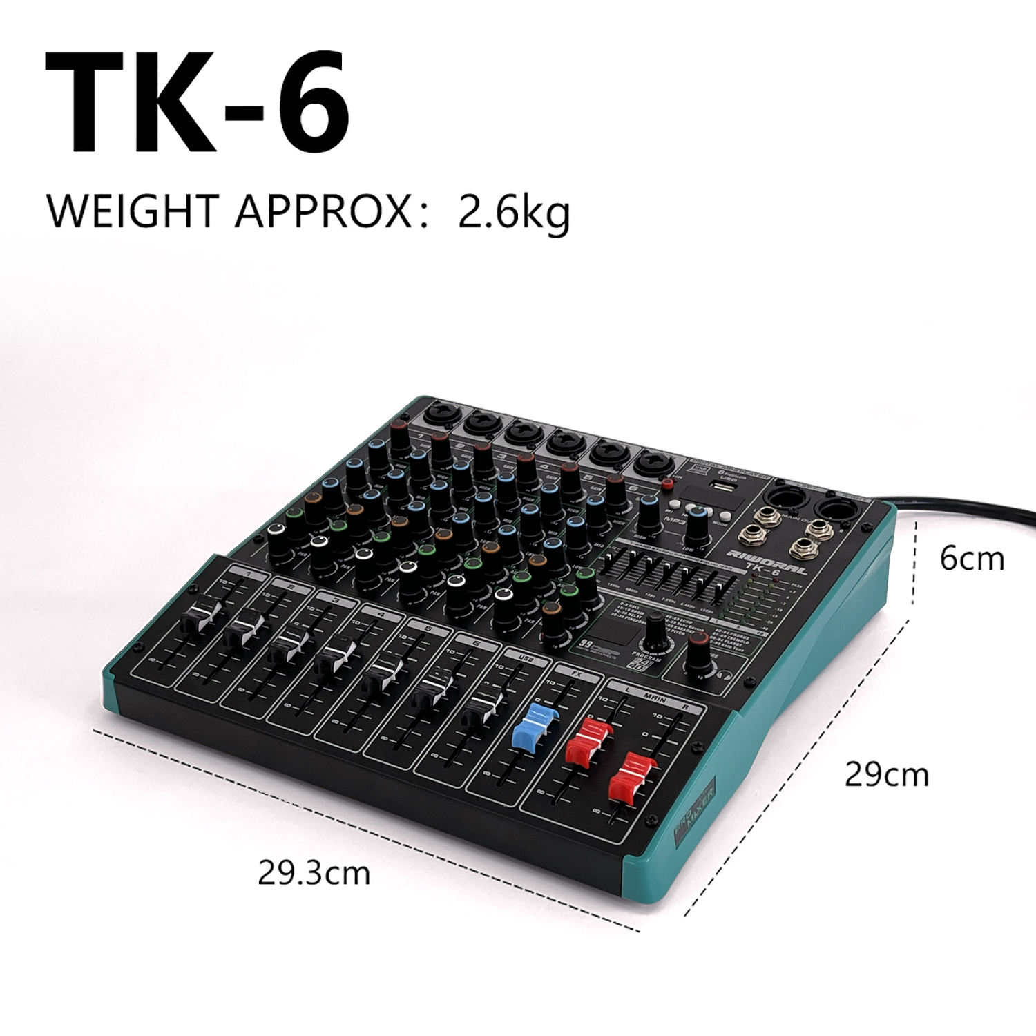 TK6 Professional Audio Digital Mixer - Record & Mix Music