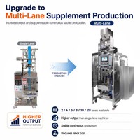 Full Automatic 4 Lane Back Seal White Sugar Granule Stick Sachet Packing Machine SUS304 CE Certified Multi-lane