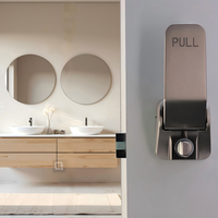 Poignée de porte moderne de designer avec système de verrouillage, en alliage d'aluminium de haute qualité, pour usage intérieur (salle de bain ou villa)