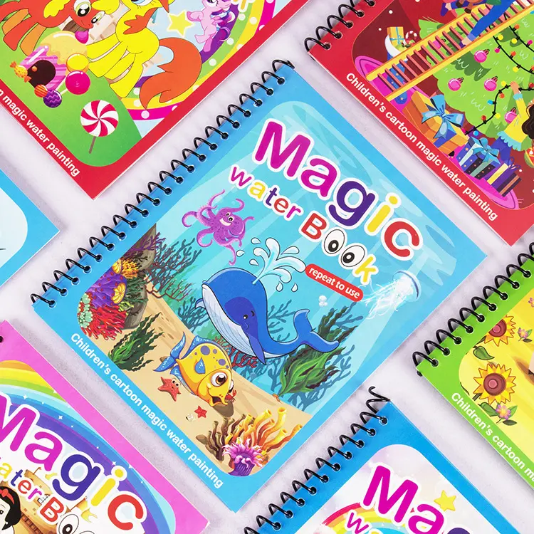 Hete Verkoop Educatieve Kinderen Kinderen Waterkleuring Uitwisbaar Doodle Schilderij Tekenboek, Tekenspeelgoed, Magisch Boek Voor Kinderen