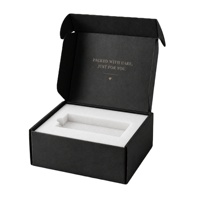 Nouvelle boîte d'expédition en carton ondulé noir mat Pulida 2026 avec logo personnalisé en relief et insert en mousse EVA pour petites entreprises