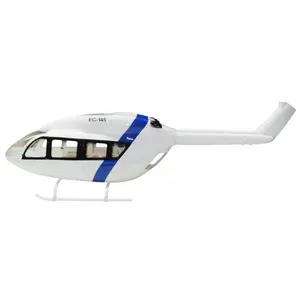 Helicóptero Fuselage EC145 de tamaño 450, pintura azul y blanca, modelo RC, juguetes, avión
