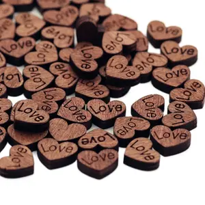 12*15mm Mini Rustic Wooden Hearts for DIY Craft Project Wedding Table Scatter Valentine's Day Decoration