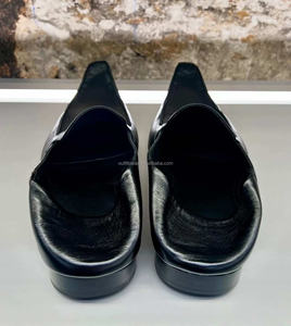 Exagéré bout pointu luxe unisexe pliable talon cuir de veau en détresse Oxfords Derby chaussure pour hommes <span class=keywords><strong>noir</strong></span> Pasadena mocassins - Product Image 6