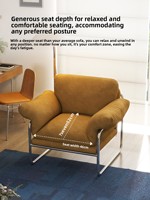 Fauteuil individuel style Bauhaus du milieu du siècle avec accoudoir amovible ; Fauteuil lounge rembourré en velours pour salon domestique ; Chaise minimaliste