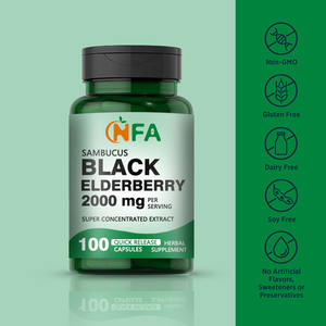 Suplemento OEM ODM Sambucus Black Saúco Extracto promueve la salud respiratoria y mejora el bienestar general Cápsulas de saúco - Product Image 3