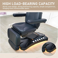 Luxe noir électrique 3/4 moteur lit de cils esthétique inclinable examen médical chaise de tatouage Table de Massage lit de beauté du visage