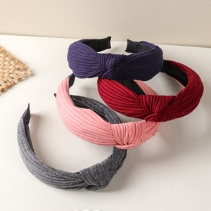 <span class=keywords><strong>Bandeau</strong></span> Coréen Large en Tissu à Rayures Noué, Bandeaux Hauts pour un Volume Crânien pour Femmes - Product Image 2