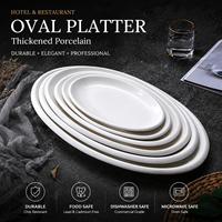 Assiette ovale en céramique de style européen, vente en gros directe usine, pour hôtels et restaurants, motif personnalisé, pour mariages et fêtes, en stock