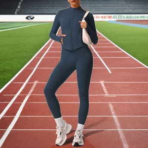 Conjunto Deportivo de 2 Piezas para Yoga para Mujer, Leggings y Chaqueta, Sólido, de Secado Rápido, Transpirable, Térmico, para Gimnasio y Fitness - Product Image 2