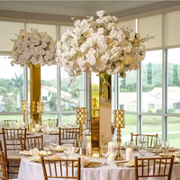 Grande Promotion Boule de Fleurs Artificielles en Soie Blanches de 50cm, 60cm, 70cm, 80cm – Centres de Table Fleurs de Roses pour Mariage