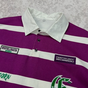 Camiseta Polo de Gran Tamaño con Diseño Estampado al por Mayor, Camiseta de Rugby a Rayas Bordada en Algodón, Camiseta de Manga Larga Gruesa para Hombre - Product Image 3