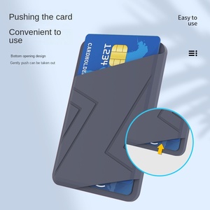 Porte-cartes en silicone avec dos adhésif et fixation magnétique – Organisateur de style portefeuille pour utilisation au lit – Cartes bancaires/de crédit/de transport - Product Image 2