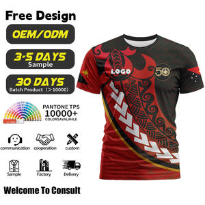 Venta al por mayor de diseño de patrones tribales Festival Cultural uniforme evento corporativo camiseta personalizada hombres mujeres de secado rápido camisetas - Product Image 1