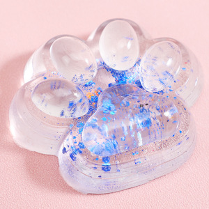 Kawaii Crystal Sequins Jelly <b>Cat</b> Paw TPR <b>Squishy</b> Toy Stress Relief Decompression Gift for Kids Adults Age Range 5 to 7 Years - Product Image 5