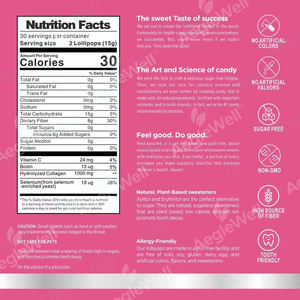 Aeglewell OEM Vente chaude Compléments de collagène personnalisés à marque privée Sucettes de collagène éclaircissantes pour la peau pour le blanchiment de la peau - Product Image 2