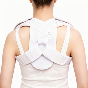 <span class=keywords><strong>Correttore</strong></span> di Postura <span class=keywords><strong>Bianco</strong></span>, Cintura di Supporto Regolabile per Spalle e Schiena, Fascia Correttiva per la Parte Superiore della Schiena, Supporto Lombare - Product Image 1