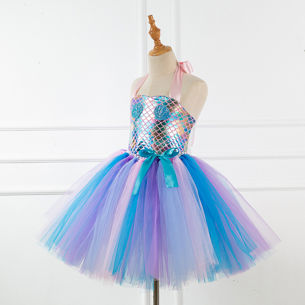 Ecowalson Girls Little Mermaid Dress - Perfect Halloween Costume