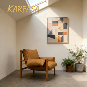 <span class=keywords><strong>Poltrona</strong></span> Moderna in Vera Pelle con Struttura in Legno Massello, Comoda per Soggiorno e Ufficio d'Hotel - Product Image 3