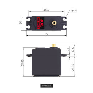 Moteur numérique à engrenages métalliques B55DLS 11kg-cm de couple, 0,22 sec, économique, pour accessoires RC d'hélicoptères, avions et voitures - Product Image 4