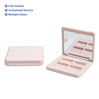Boîte d'emballage cosmétique en plastique OEM de luxe, écologique, 4 couleurs, pour poudre libre, blush, palette de fards à paupières 6g, gaufrage, vente en gros, vide