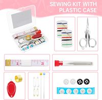 Kit de couture miniature de voyage, trousse de mercerie portable, ensemble d'outils de couture d'urgence avec étui de rangement, fils, ciseaux, aiguilles, boutons
