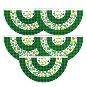Bandera de San Patricio de 35x17 Pulgadas, <span class=keywords><strong>Media</strong></span> Redonda, Hecha de Poliéster, con un Cinturón Superior y 2 Hebillas de Latón - Product Image 3