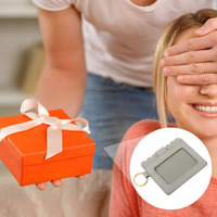 Gantungan Kunci Dompet Kartu Kredit Kulit PU untuk Wanita dan Remaja Putri, Dompet Tangan Wanita, Gantungan Kunci Warna Solid Multi Warna