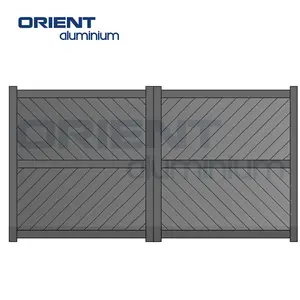 Cheap Price Modern Entrance Folding Sliding Main Grill Gates For House Yard Custom Colours Aluminium Gates Photos