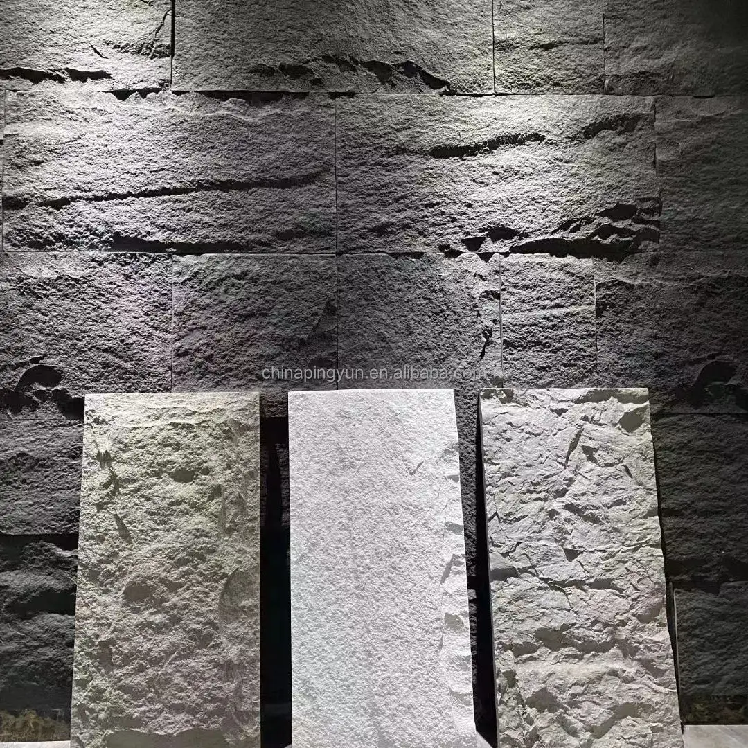야외 방수 pu 문화 돌 3D 장식 pu 사이딩 가짜 바위 돌 벽 패널